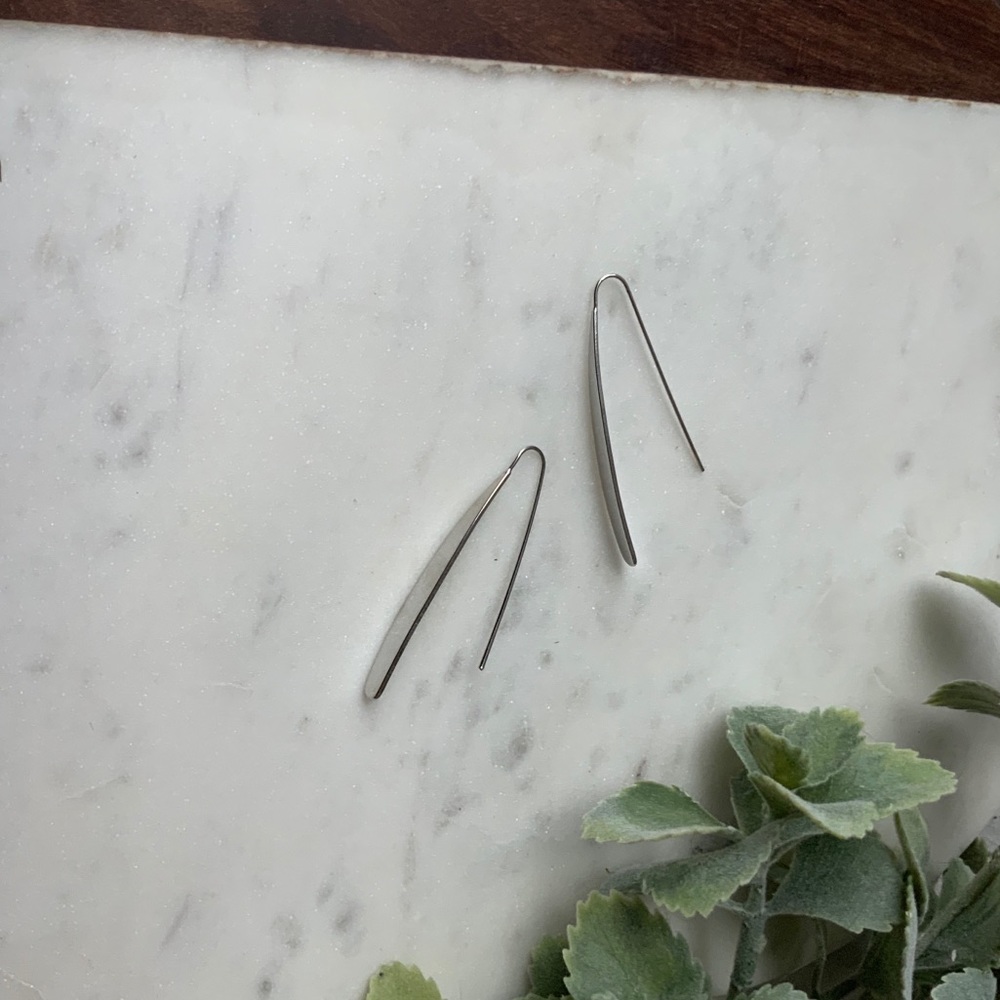 The Parker - Silver Drop Statement Earrings - Picture 5 of 5